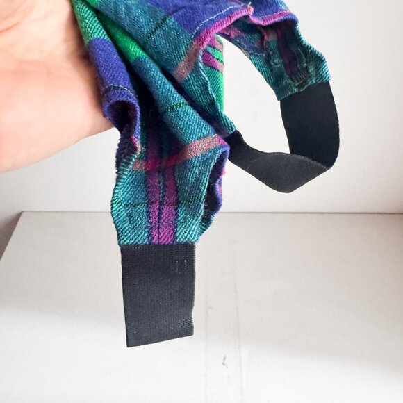 Vintage Apriori Green Pink Plaid Stretch Stirrup Pants M - Picture 6 of 7